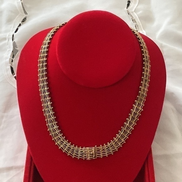 Necklace chain magnificent jewelry 14K Tri-Color Gold🌲 “Pine” solid gold 58.8gr - Picture 10 of 15